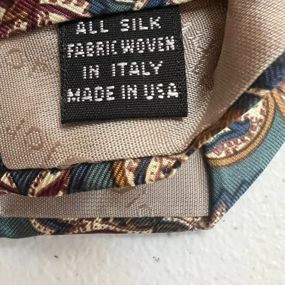Christian Dior Monsieur Necktie Unisex Muted Multicolor Floral 100% Silk